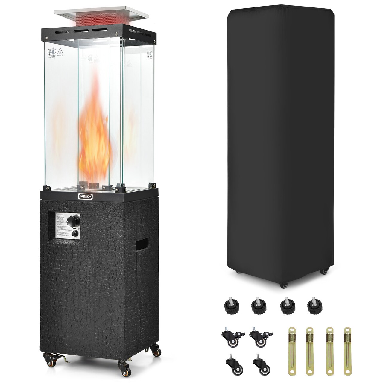 Propane Patio Heater with 41,000 BTU, Wheels and Waterproof Cover